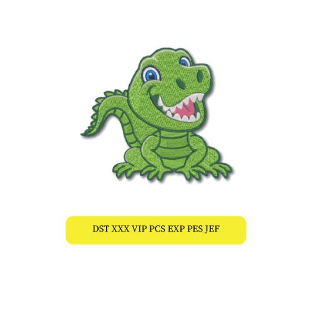 Fun Dino Embroidery Design For Towels Clothes And Home Decor Multiple File Formats 0