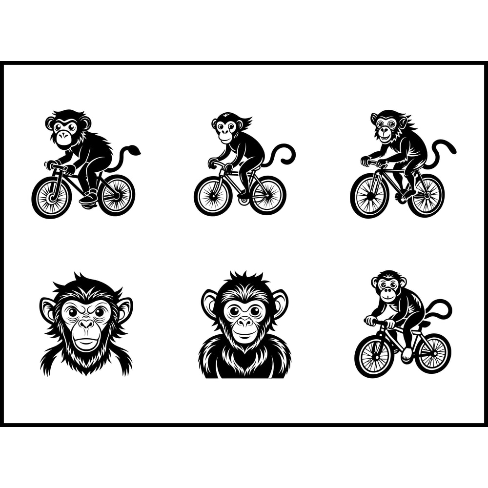 Monkey By Bike SVG Bundle 1