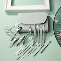 premium nail clippers & cuticle nipper set complete manicure pedicure kit for home & travel