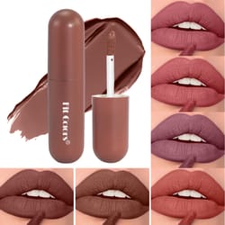 matte non stick chocolate lip gloss, long lasting easy color velvet finish, waterproof glaze for smooth hydrated lips
