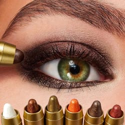 metallic double-head eyeshadow, diamond shimmer highlighter stick, ultra pigmented long lasting pencil