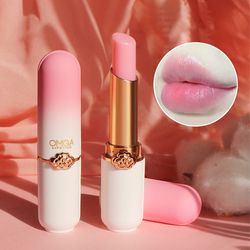 peach color change lipstick, non-stick cup jelly lipstick, moisturizing color change lip balm for hydration, smooth wear