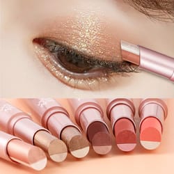 waterproof gradient eyeshadow stick, two-color pen, sweatproof, pearlescent fine shine, smudge free, long lasting