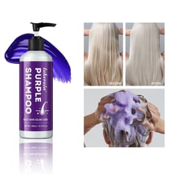 purple hair dye shampoo for blonde to cover gray, non-irritating hair fading, color fixing, post-bleach repair
