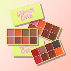case cream palette set makeup 8 colors, waterproof cosmetics highlighter blush, shimmer shadow, highlight face brighten