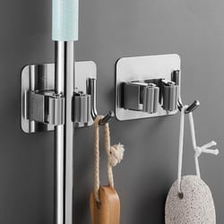 home storage rack bathroom suction hanging pipe traceless hooks wall mounted mop organizer holder waterproof broom hanger