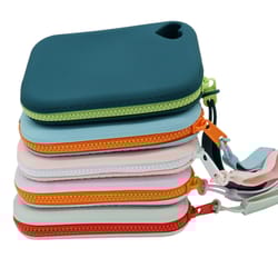 1pcs silicone storage bag, portable zipper colorblock bag lightweight clutch bag with wristband, waterproof hand comfort