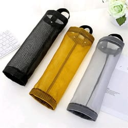 1pcs plastic bag holder dispenser, hanging storage for trash garbage bags, space-saving kitchen organizer