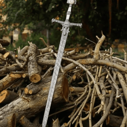 authentic hand-forged damascus viking sword – medieval replica for collectors & gifting