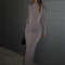 Tossy Pleated Fashion Patchwork Maxi Dress Womens High Waist Long Sleeve Solid Slim Party Dress Sum 2