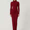 Tossy Pleated Fashion Patchwork Maxi Dress Womens High Waist Long Sleeve Solid Slim Party Dress Sum 5