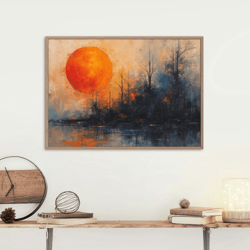 sunrise wall art-triptych abstract modern minimalist colour poster
