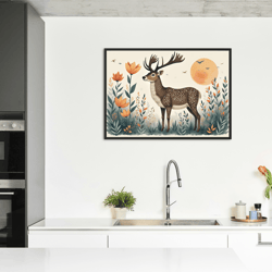 natures deer wall art inspiration style printable design