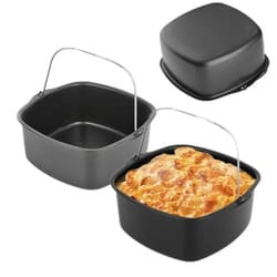 basket airfryer for baking dish, non-stick cake baking tray, pizza plate bakeware pot, air fryer pan accessories