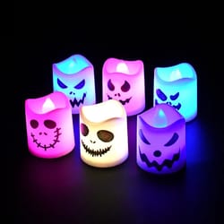 halloween led ghost, pumpkin candle light, glowing lamp, haunted house, party decoration, horror props