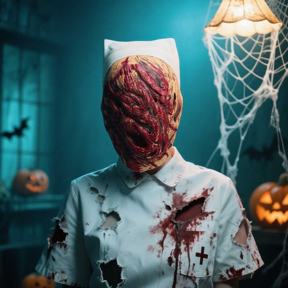 Nurse Model Halloween Cosplay Costume Terrifying Atmosphere Mask Wonderful Gift For Role Play Fans 0