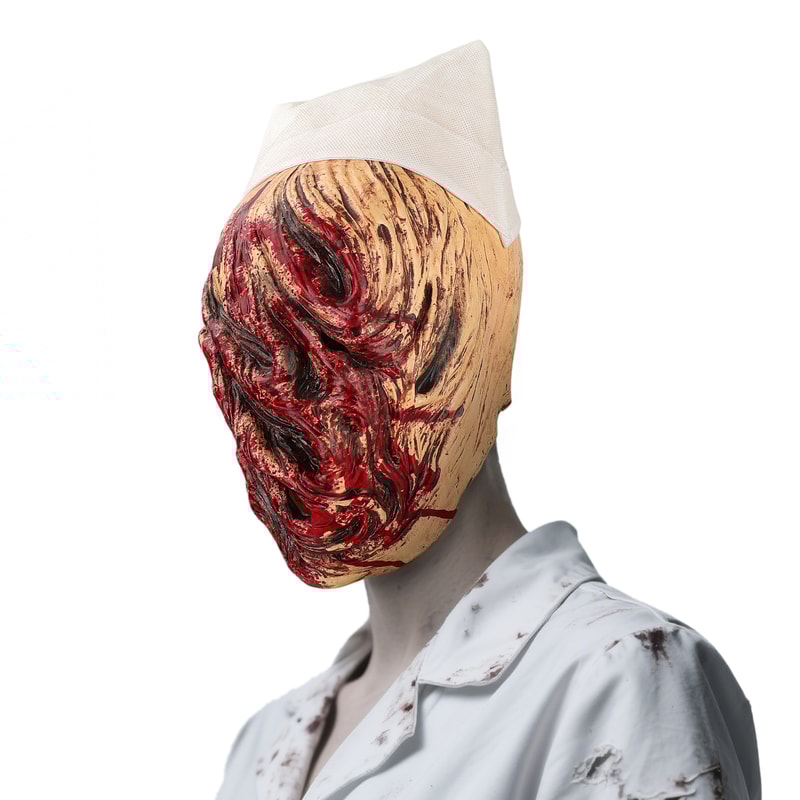 Nurse Model Halloween Cosplay Costume Terrifying Atmosphere Mask Wonderful Gift For Role Play Fans 3