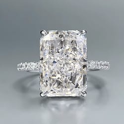 luxury fine jewellery radiant cut diamond wedding ring, sterling silver wedding ring, elegant bridal jewellery