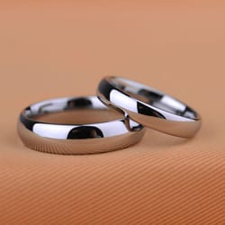 classic white tungsten wedding rings for couples, scratch proof, never fade, elegant design