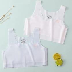 bra for teenager girls, no steel ring, girl sports tube top, solid color training bra, new student development period