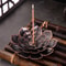 Alloy Incense Burner Stick Holder Buddhism Lotus Line Incense Plate Sandalwood Coil Base For Temple 4