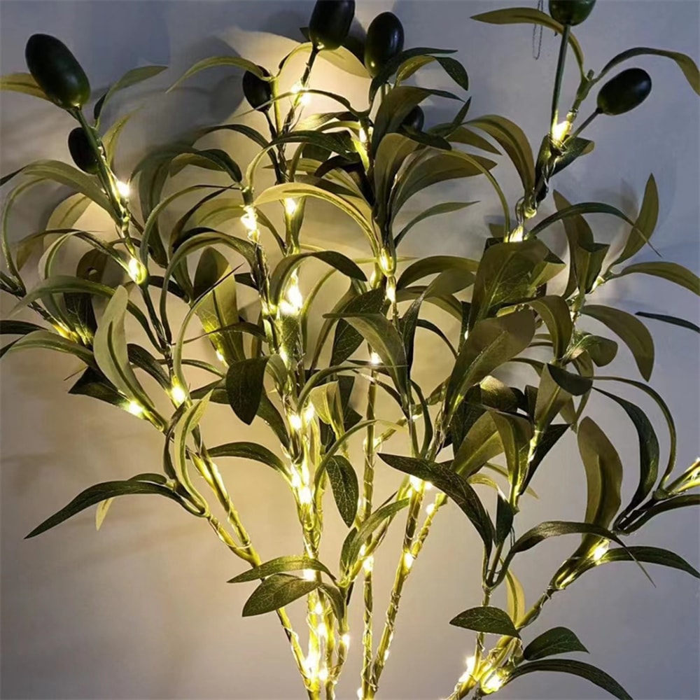 Olive Branches Night Light For Vases Battery Powered Olive Leaf Light String For Room Wedding Decor 3