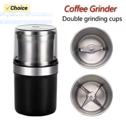 high power coffee grinder with detachable grinding cups for kitchen use