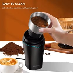 professional coffee grinder with removable stainless steel cup for kitchen use
