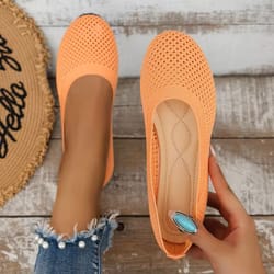 breathable knit ballet flats for women
