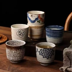 japanese style hand-painted ceramic tea cup