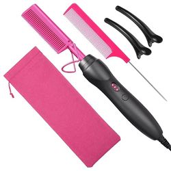 ceramic hot comb hair straightener for hair beards and wigs