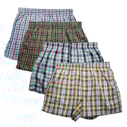 mens plaid cotton boxer shorts 4 pack loose breathable underwear