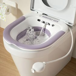 folding toilet sitz bath for postpartum hemorrhoid relief and personal care
