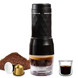 3 in 1 portable manual espresso maker coffee machine for capsules and ground coffee