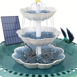 3 tiered bird bath with 2.5w solar pump, diy solar fountain detachable and suitable for bird bath, garden decoration, ou