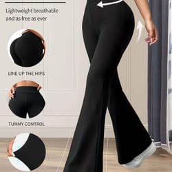 high waisted slim flared pants for women