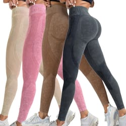 seamless high waist fitness leggings with hip lift support