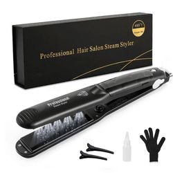 steam hair straightener professional ceramic vapor flat iron with argan oil treatment