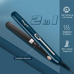mini hair straightener and curler 2 in 1 portable constant temperature styling tool