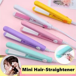 mini hair straightener and curler with ceramic plates