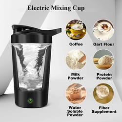 450ml electric protein shaker bottle – portable blender cup for travel, gym, and office