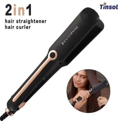2 in 1 hair straightener and curler ceramic flat iron with adjustable temperature and negative ion technology