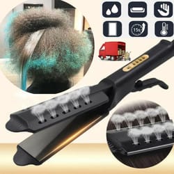 hair straightener with 4 temperature settings and ceramic tourmaline ionic plates