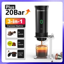 wireless portable espresso coffee maker 3-in-1 electric travel coffee machine for home, car, and camping