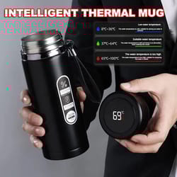 stainless steel thermos bottle with led temperature display insulated water bottle vacuum flask 500ml and 1l