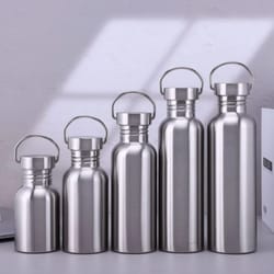 stainless steel sports water bottle with large capacity and leakproof lid