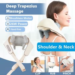 wireless neck and shoulder massager with brushless motor and kneading heat therapy