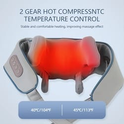 wireless neck and back massager with heat and 3d kneading