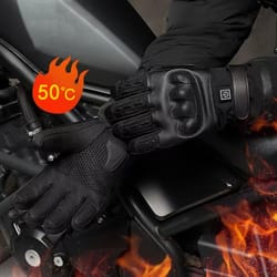heated tactical motorcycle gloves – usb or battery powered winter riding gloves for men