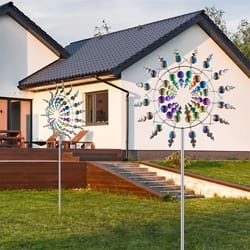 magical kinetic metal wind spinner for garden and patio